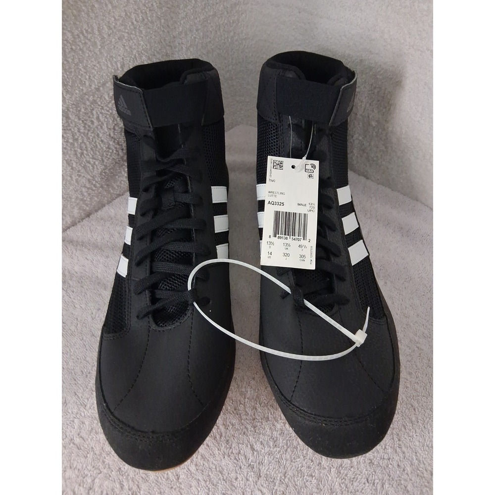 NEW Adidas Men's Size 14 Wrestling Shoes HVC 2 AQ3325 Black White
